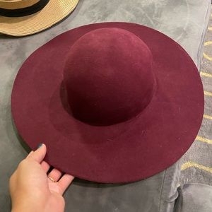 Fall burgundy floppy hat